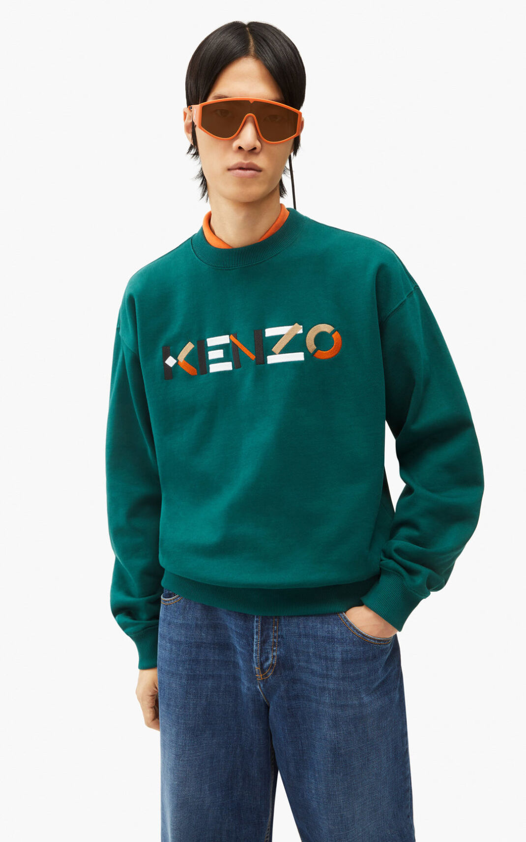 Kenzo Logo oversized multicoloured Sweatshirt Herr | 25163-MCAB